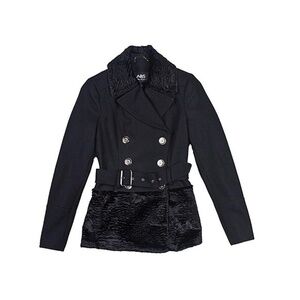 ABS by Allen Schwartz Faux Fur Military Jacket *S